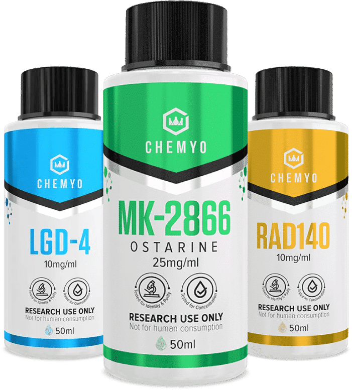 Chemyo research SARMs solution bottles